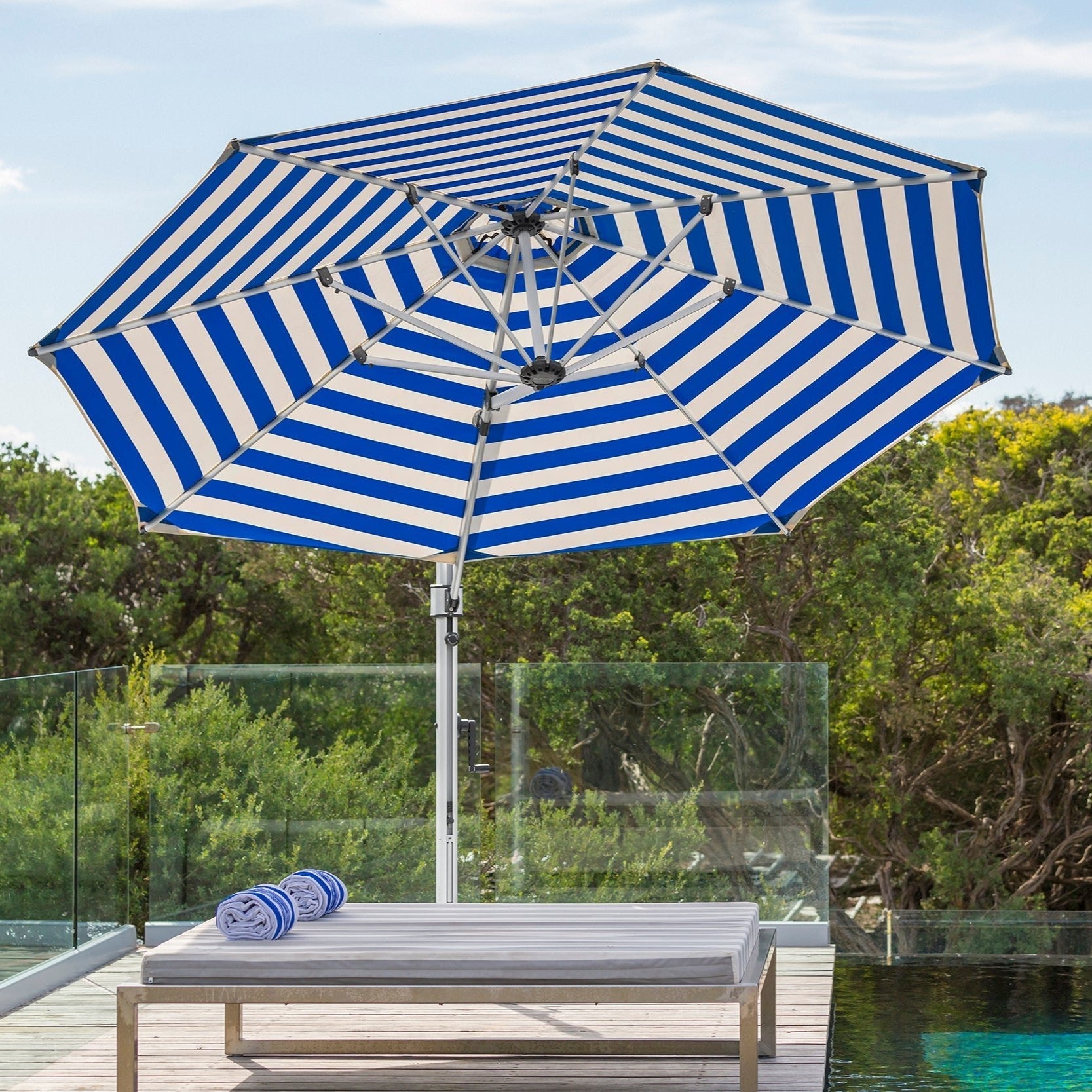 cleveland browns patio umbrella 10 ft black and white patio umbrella Elm 10 ft. Outdoor / Patio Cantilever  Hanging Umbrella