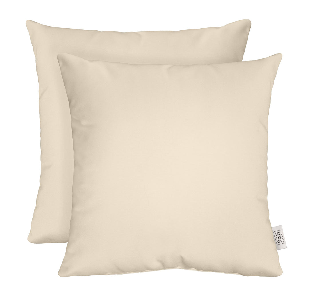 Set of 2 Pillows, 17" W x 17" H, Ivory - RSH Decor