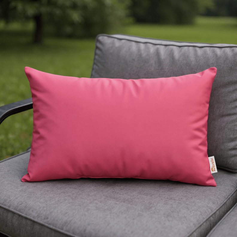 Sunbrella Canvas Hot Pink Lumbar Throw Pillow