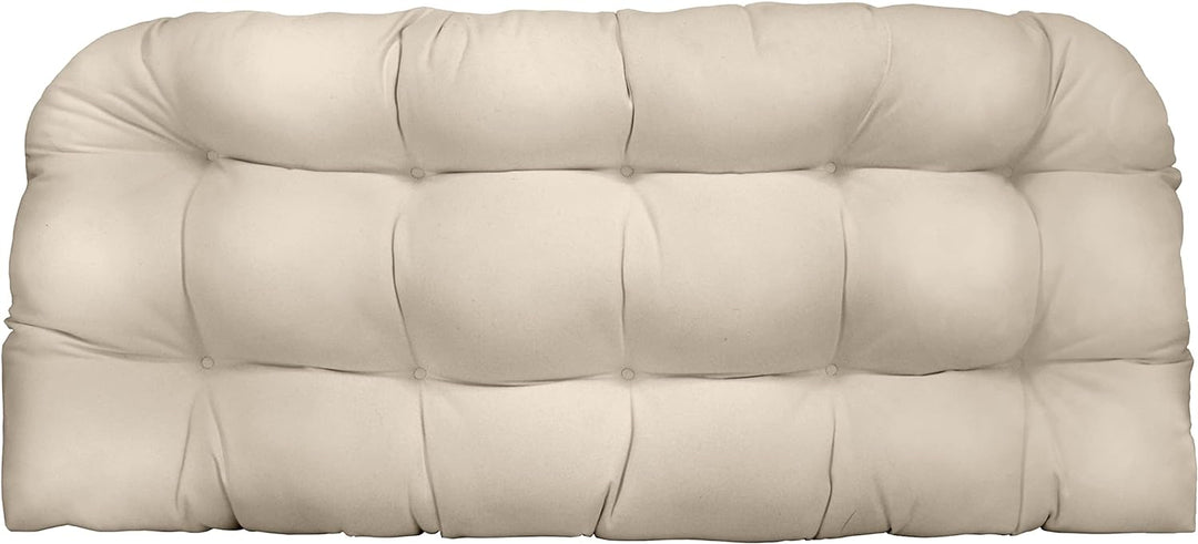 Tufted Wicker Loveseat Cushion | Reversible | 41” W x 19" D | Ivory | SUMMER FLASH SALE - RSH Decor