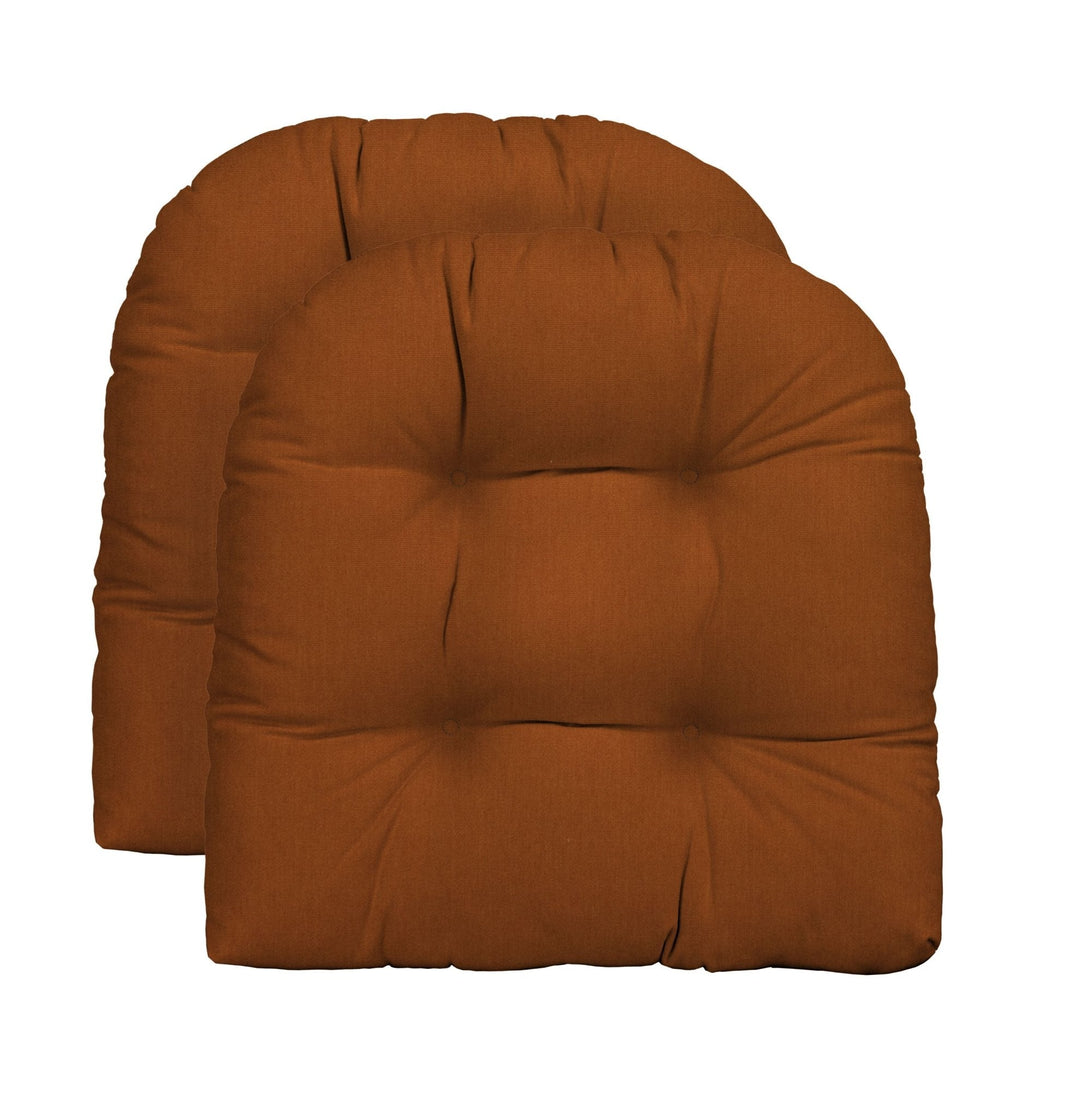 2 U - Shape Tufted Wicker Seat Cushions Set | Regular 19" X 19" | Sunbrella Solids - RSH Decor