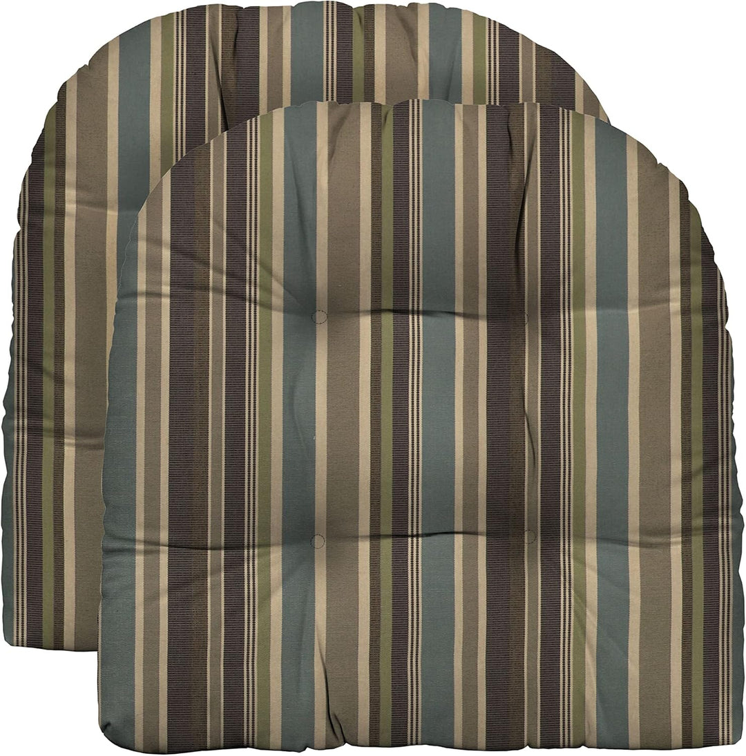 2 U - Shape Wicker Seat Cushions Set | Tufted | Sunbrella Patterns - RSH Decor