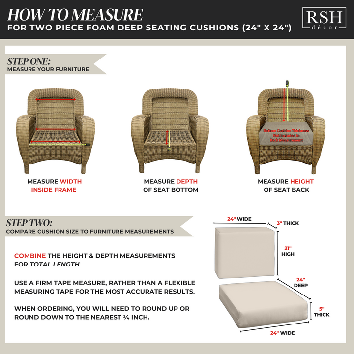 Deep Seating Foam Back Chair Cushion Set | Sunbrella Performance Fabric | Sunbrella Canvas Sunflower Yellow