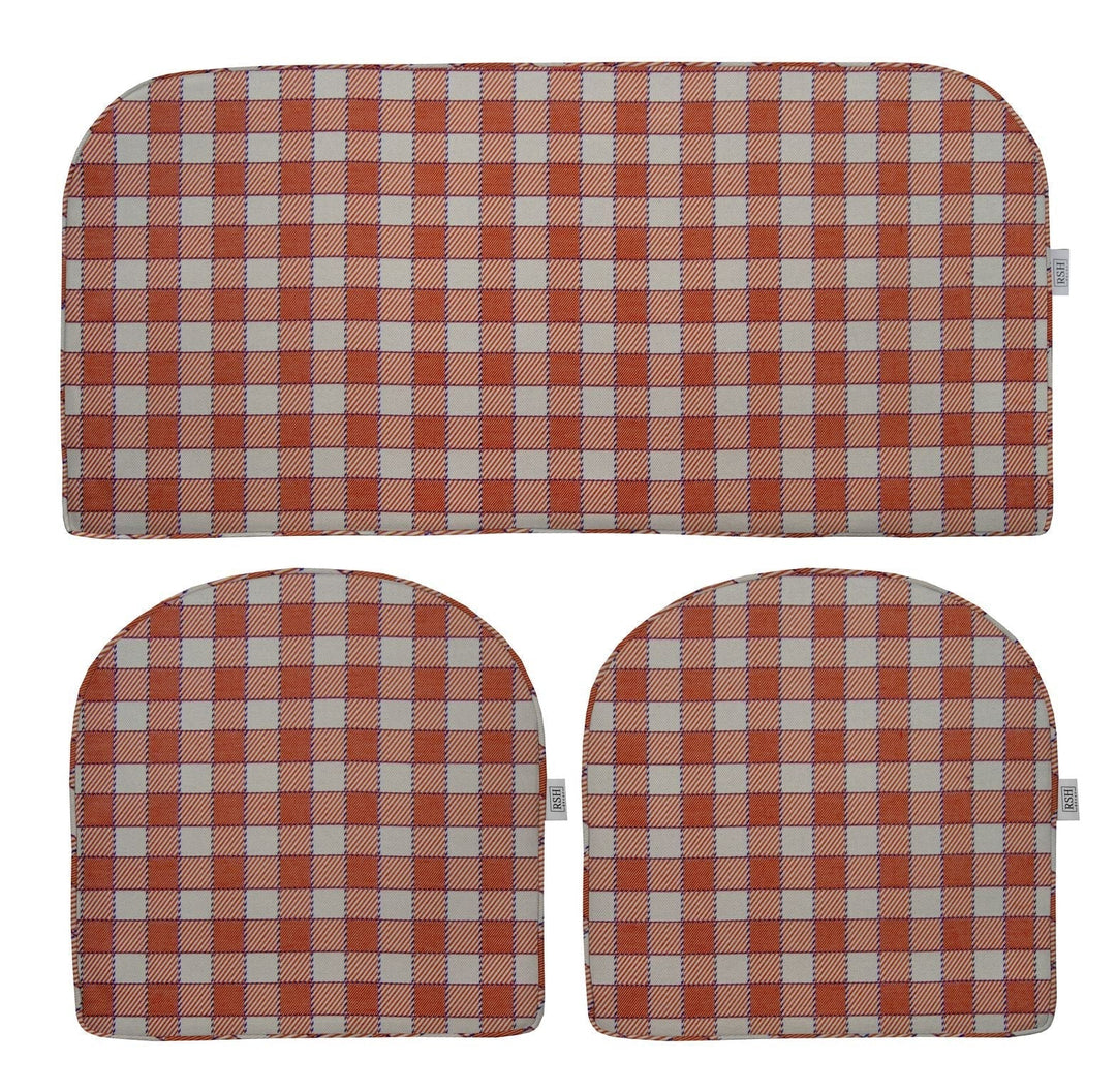 3 Piece Wicker Cushion Set | Foam | Sunbrella Patterns - RSH Decor