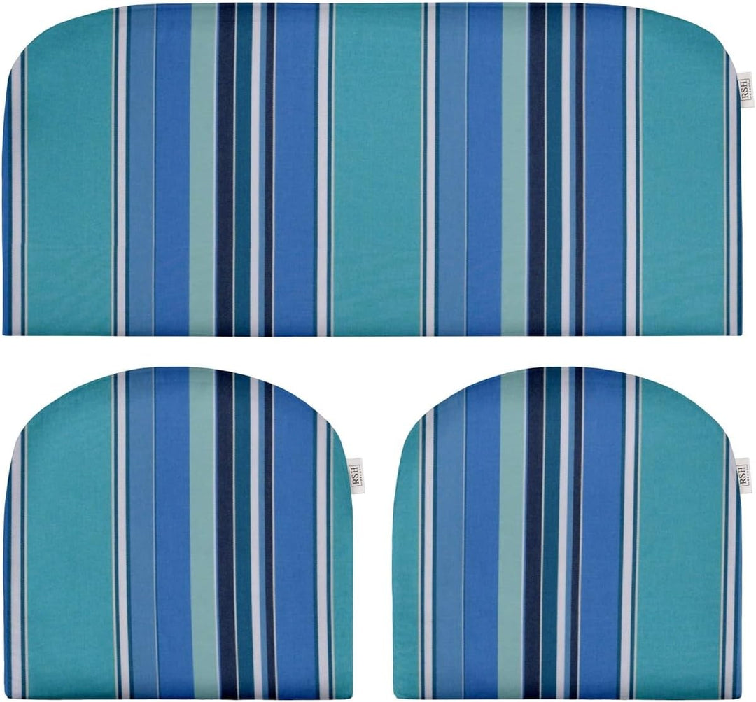 3 Piece Wicker Cushion Set | Foam | Sunbrella Patterns - RSH Decor