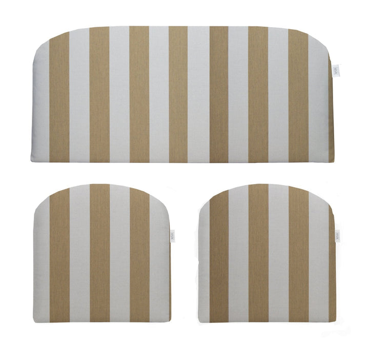 3 Piece Wicker Cushion Set | Foam | Sunbrella Patterns - RSH Decor