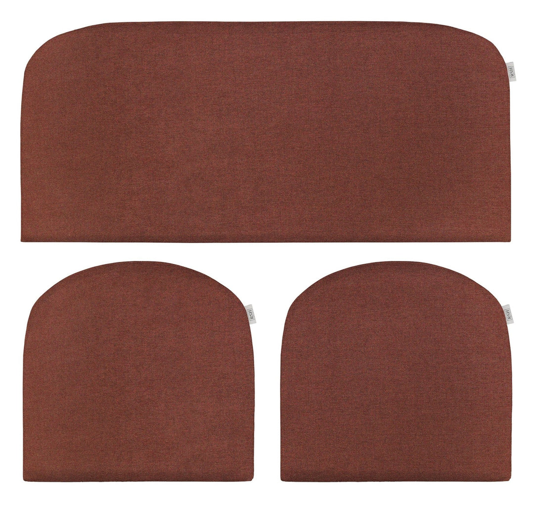 3 Piece Wicker Cushion Set | Foam | Sunbrella Performance Fabric | Garnet & Black Collection - RSH Decor