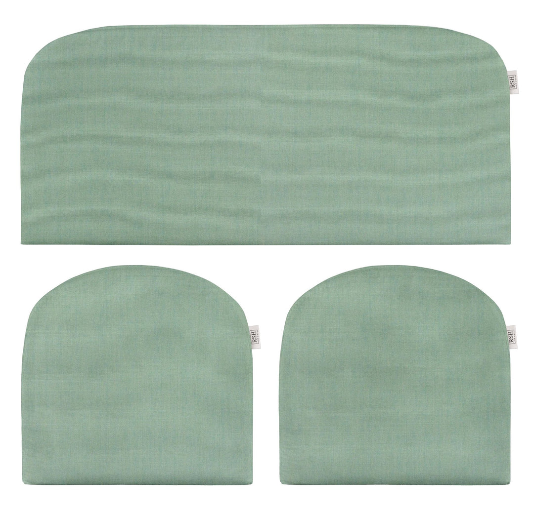 3 Piece Wicker Cushion Set | Foam | Sunbrella Performance Fabric | Sunbrella Canvas Spa Blue - RSH Decor