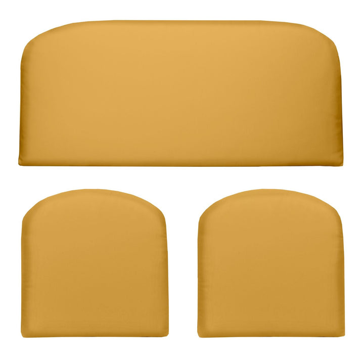 3 Piece Wicker Cushion Set | Foam | Sunbrella Performance Fabric | Sunbrella Canvas Sunflower Yellow - RSH Decor