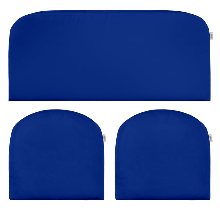 3 Piece Wicker Cushion Set | Foam | Sunbrella Performance Fabric | Sunbrella Canvas True Blue - RSH Decor