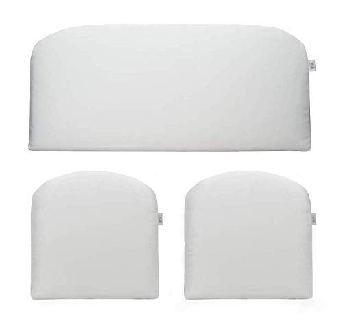 3 Piece Wicker Cushion Set | Foam | Sunbrella Performance Fabric | Sunbrella Canvas White - RSH Decor