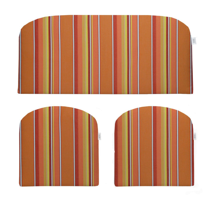 3 Piece Wicker Cushion Set | Foam | Sunbrella Performance Fabric | Sunbrella Dolce Mango - RSH Decor