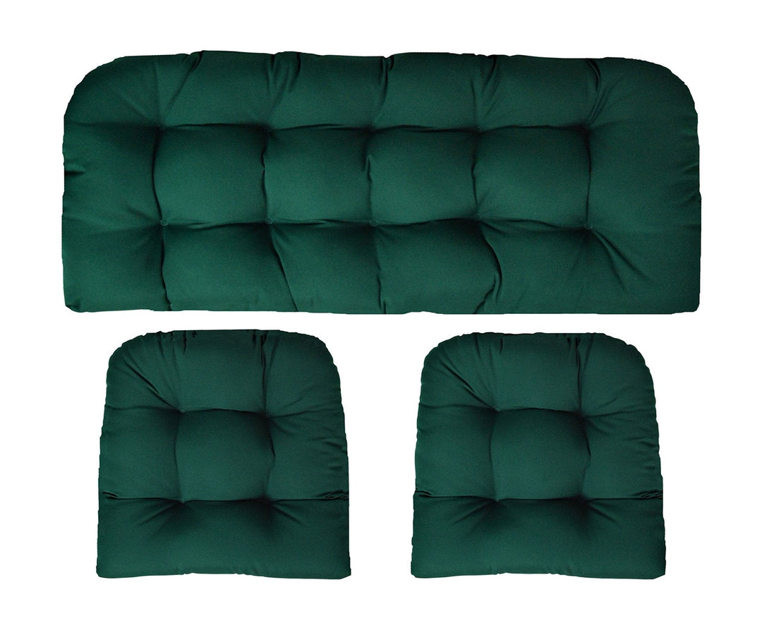 3 Piece Wicker Cushion Set | Tufted | Sunbrella Solids - RSH Decor