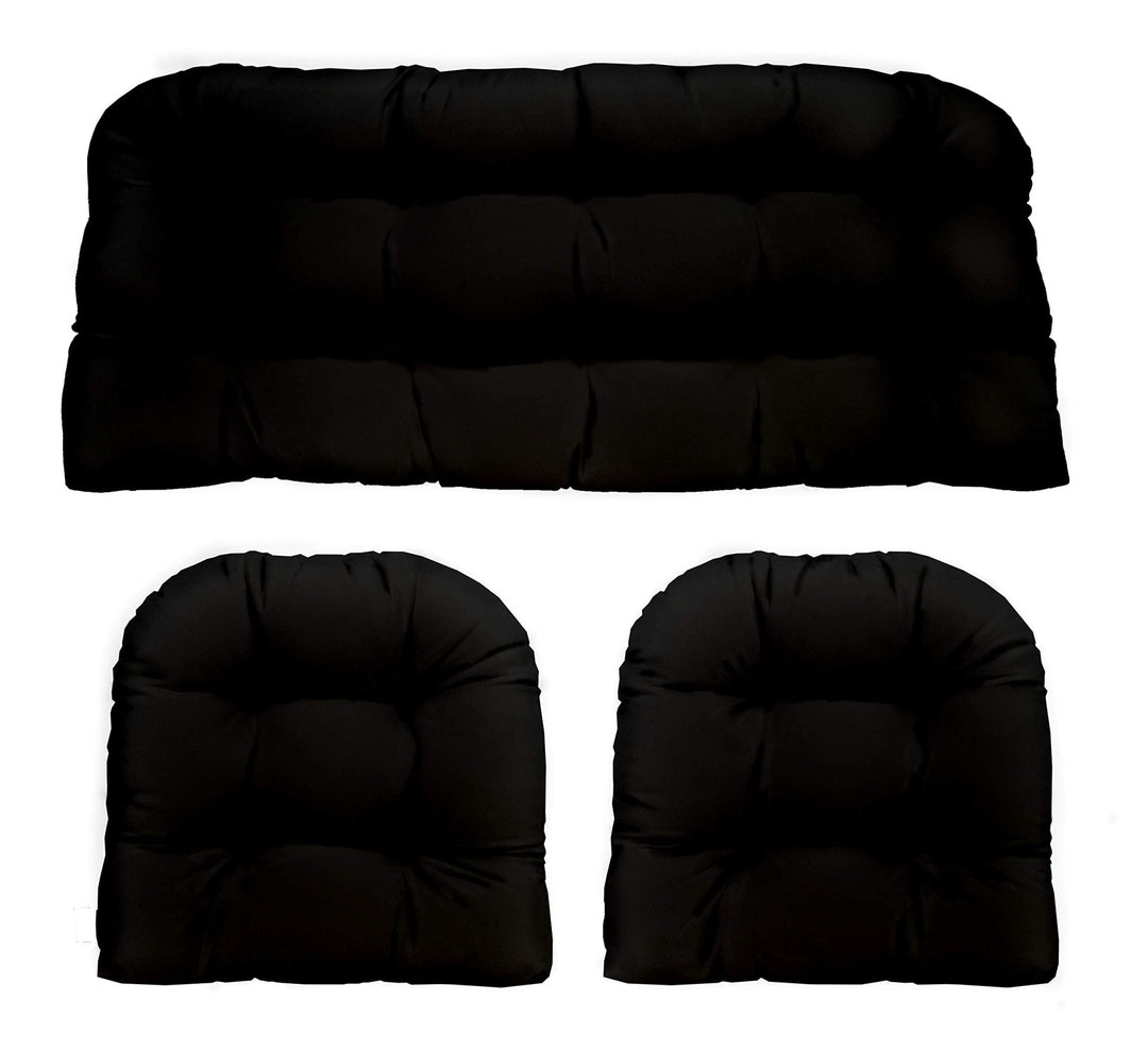 3 Piece Wicker Cushion Set | Tufted | Sunbrella Solids - RSH Decor