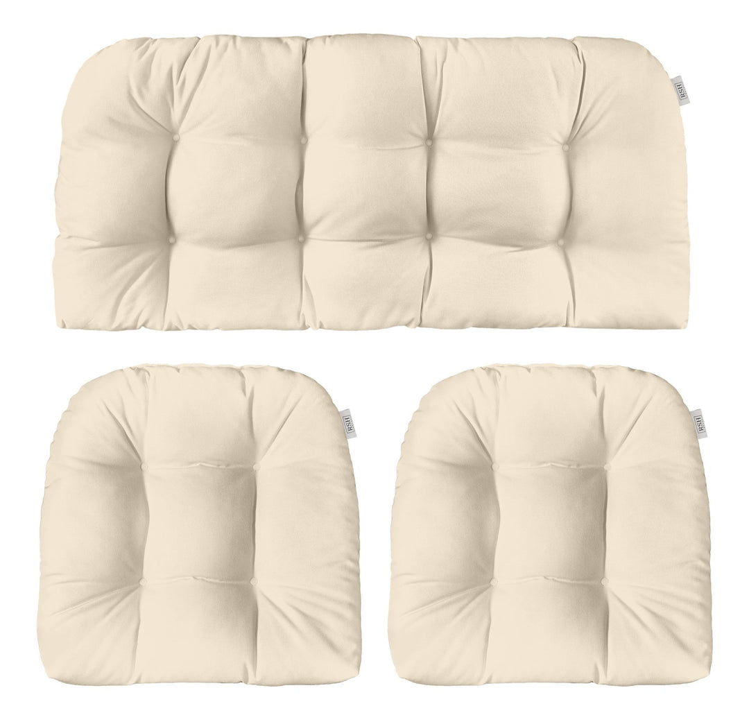 3 Piece Wicker Cushion Set | Tufted | Sunbrella Solids - RSH Decor