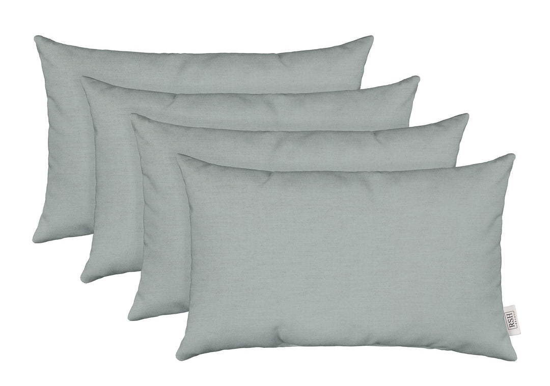 RSH Décor Sunbrella Jumbo Lumbar Pillow Covers – Set of 4 | 26" x 16" | Outdoor Use – Patio, Lounge, Adirondack, Deck | Water & Fade-Resistant | Play Sky | Includes Down-Alternative Inserts