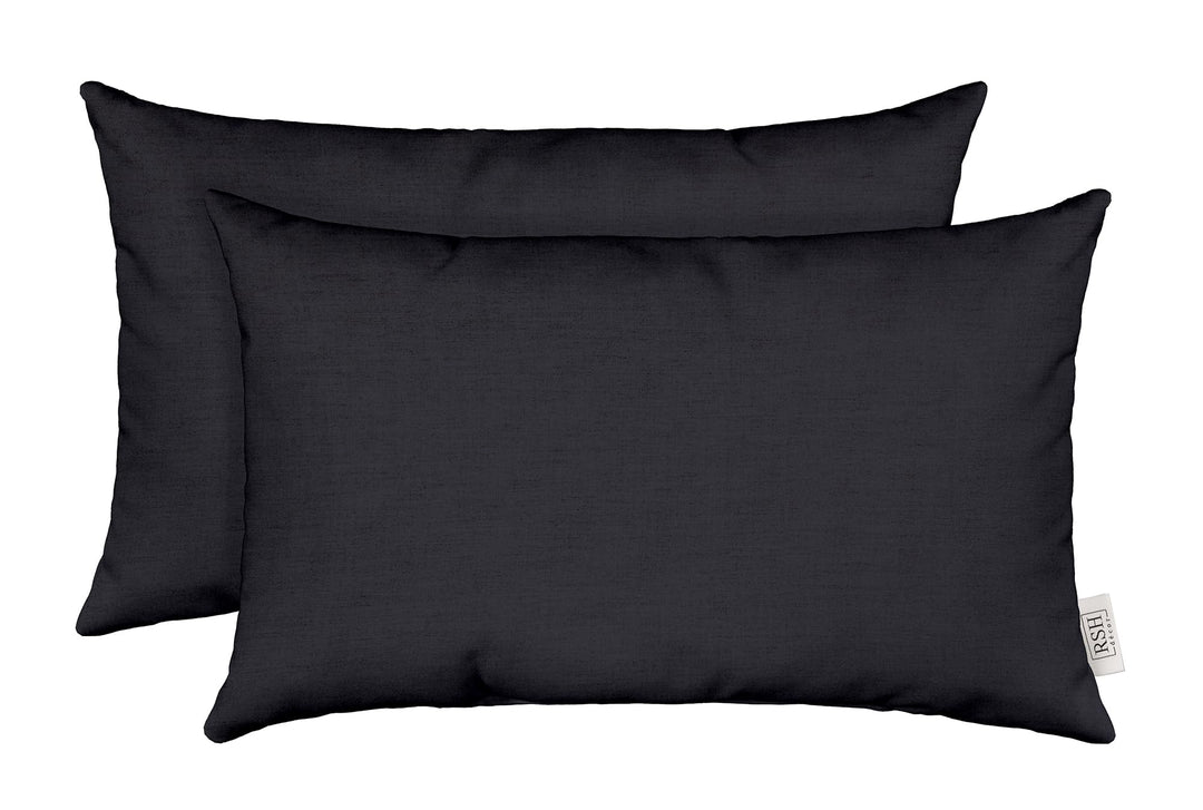 RSH DECOR: Sunbrella Play Jumbo Lumbar Pillows Set of 2 | 26" x 16" | Water and Fade-Resistant Performance Fabric | Outdoor Pillow Covers with Down-Alternative Inserts | Play Navy