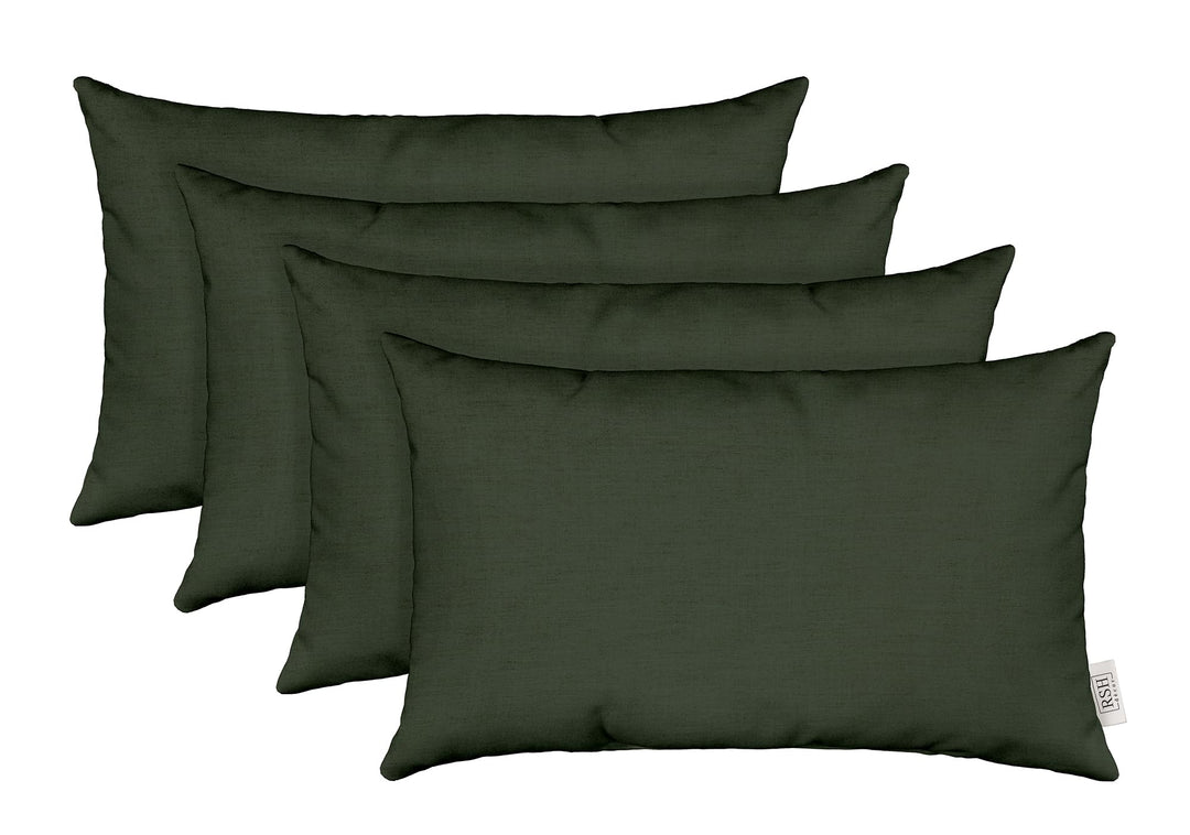 RSH Décor Sunbrella Jumbo Lumbar Pillow Covers – Set of 4 | 26" x 16" | Outdoor Use – Patio, Lounge, Adirondack, Deck | Water & Fade-Resistant | Play Jungle | Includes Down-Alternative Inserts
