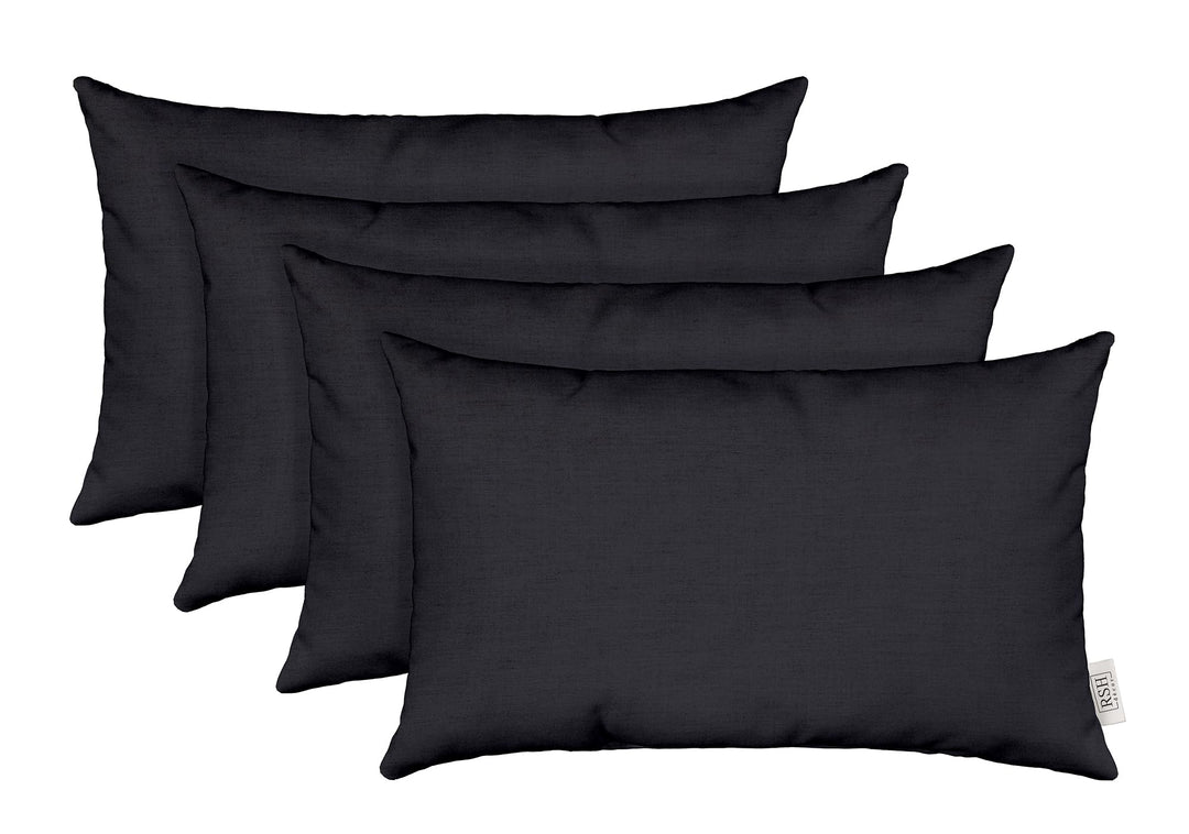 RSH Décor Sunbrella Jumbo Lumbar Pillow Covers – Set of 4 | 26" x 16" | Outdoor Use – Patio, Lounge, Adirondack, Deck | Water & Fade-Resistant | Play Navy | Includes Down-Alternative Inserts