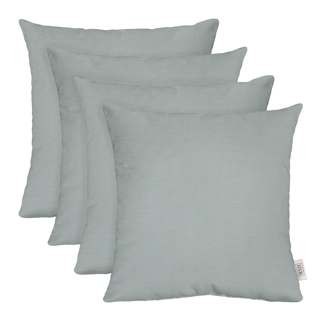 RSH DECOR: Sunbrella Play Square Throw Pillows Set of 4 | 17" x 17" | Water and Fade-Resistant Performance Fabric | Outdoor Pillow Covers with Down-Alternative Inserts | Play Sky
