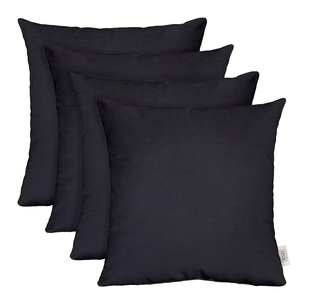 RSH DECOR: Sunbrella Play Square Throw Pillows Set of 4 | 17" x 17" | Water and Fade-Resistant Performance Fabric | Outdoor Pillow Covers with Down-Alternative Inserts | Play Navy