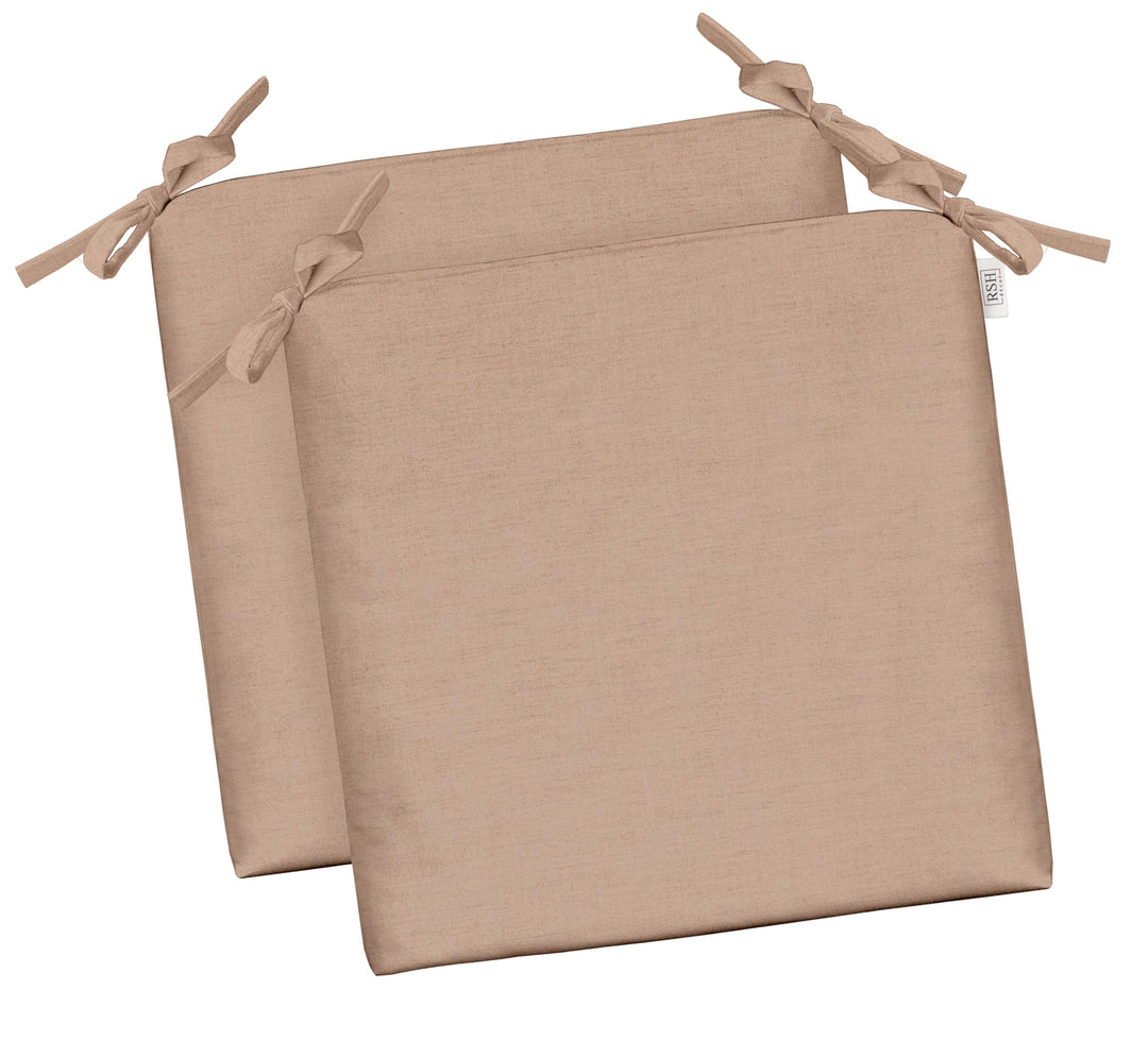 RSH DECOR: Sunbrella Foam Chair Cushions Set of 2 | 15" x 14" x 2" | All-Weather Square Cushions for Patio Furniture | Crafted with Sunbrella Performance Fabric | Play Cameo