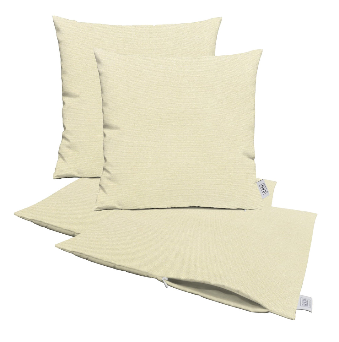 RSH DECOR: Sunbrella Pillow Covers Set of 4 | Covers Only - 20" x 20" | Outdoor Pillow Covers Crafted with Sunbrella Performance Fabric | Canvas Canvas