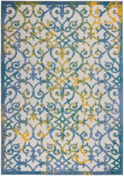 Nourison Rugs Aloha ALH21 Ivory Blue Area Rug