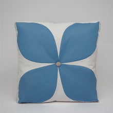 Sunbrella Flower Pillow in Air Blue/Flax