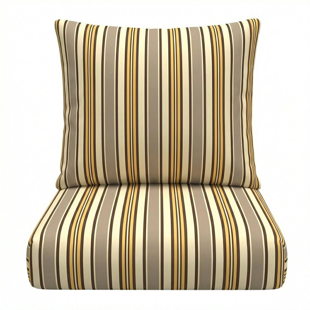 Designer Select Stripes Deep Seating Pillow Back Chair Cushion Set - RSH Decor