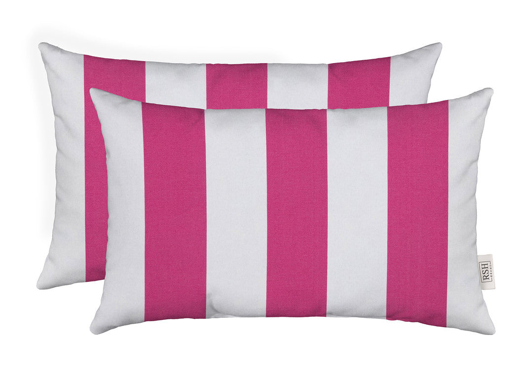 Pink Lumbar Throw Pillows with All-Weather Spun Polyester Fabric