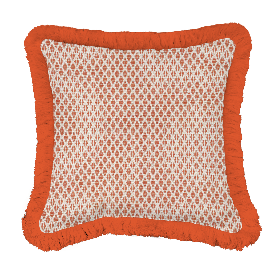 Sunbrella Designer Select Fall Collection Fringe Square Throw Pillow