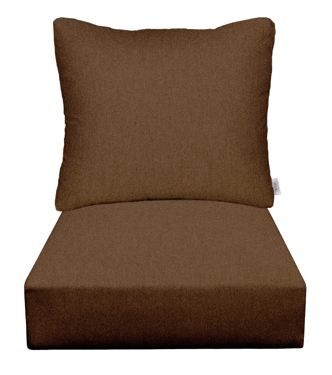 Deep Seating Pillow Back Chair Cushion Set, 24" x 27" x 5" Seat and 25" x 21" Back, Sunbrella Solids
