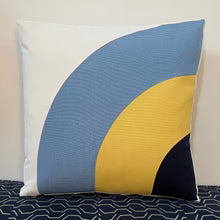 Sunbrella Groove Pillow in Air Blue/Buttercu