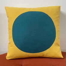 Sunbrella Dot Pillow in Peacock/Daffodil
