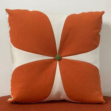 Sunbrella Mod Flower Pillow in Cayenne/Cilantro