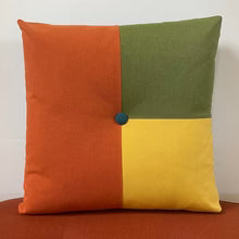 Sunbrella Cube Pillow in Cayenne/Cilantro/Daffodil