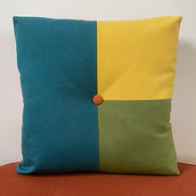 Sunbrella Cube Pillow in Peacock/Daffodil/Cilantro