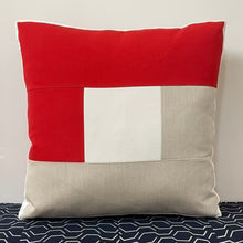 Sunbrella Window Box Pillow in Logo Red/Flax