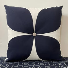 Sunbrella Flower Pillow in Navy/Flax