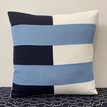 Sunbrella Tiles Pillow in Air Blue/Navy