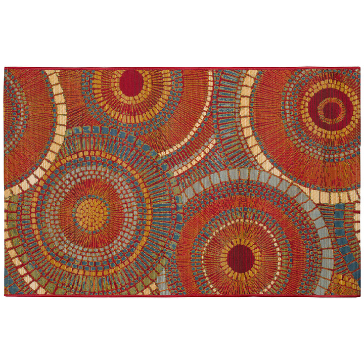 Liora Manne Marina Circles Indoor/Outdoor Rug | Saffron