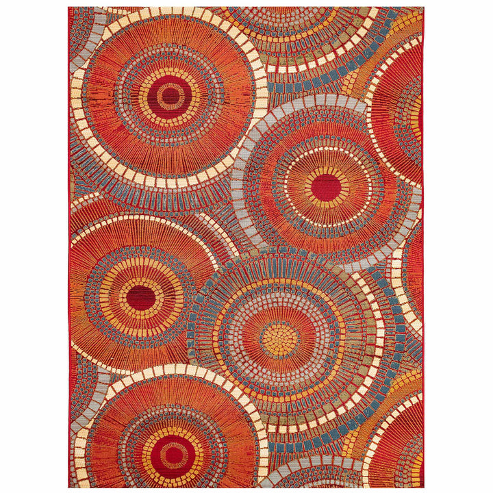 Liora Manne Marina Circles Indoor/Outdoor Rug | Saffron