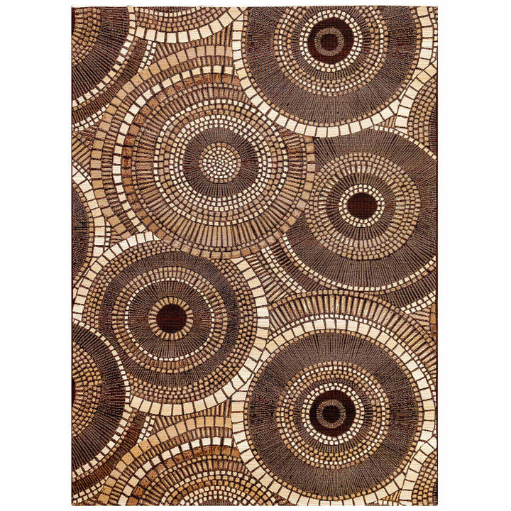 Liora Manne Marina Circles Indoor/Outdoor Rug | Brown