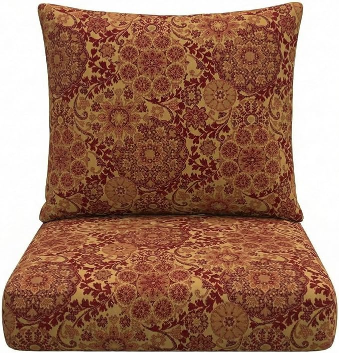 Designer Select Patterns Deep Seating Pillow Back Chair Cushion Set - RSH Decor