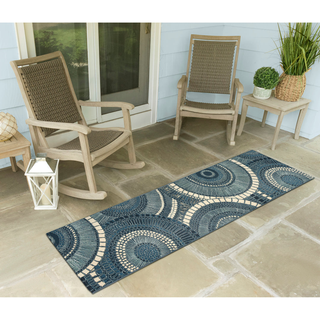 Liora Manne Marina Circles Indoor/Outdoor Rug | Delft