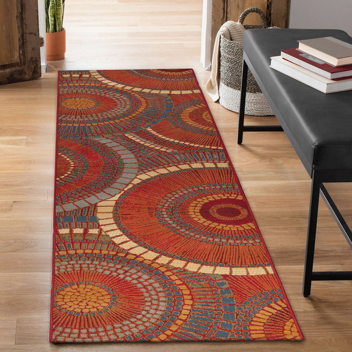 Liora Manne Marina Circles Indoor/Outdoor Rug | Saffron