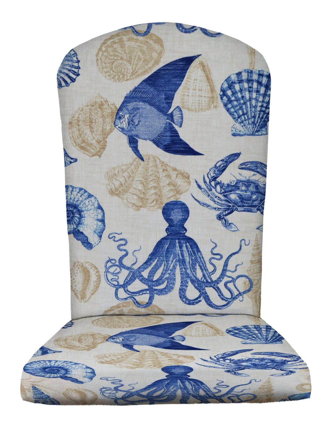 Blue Tan Crab Foam Adirondack Chair Cushion - RSH Decor