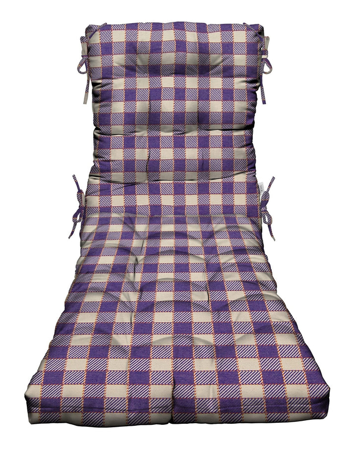 Chaise Lounge Chair Cushion | Tufted | 72" H x 22" W | Sunbrella Encounter Purple Plaid - RSH Decor