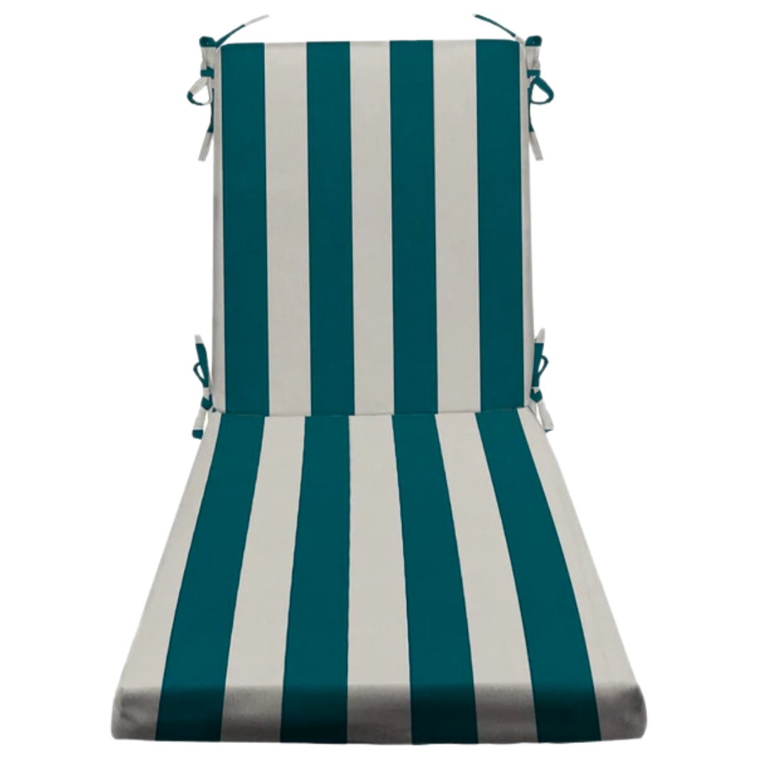Chaise Lounge Foam Cushion | Foam | Size 72"x21"x3" | Peacock & White Stripe | SUMMER FLASH SALE - RSH Decor
